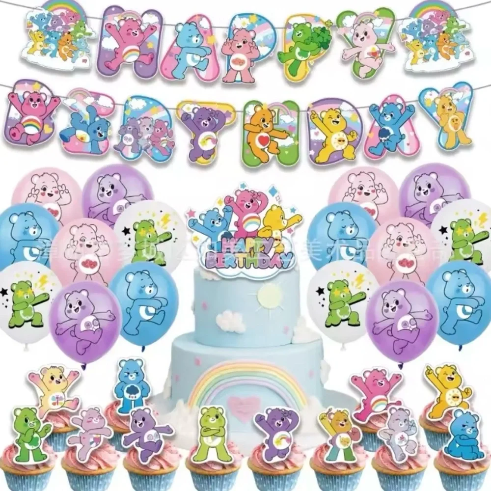 Care Bears Birthday Party Supplies Banner Cupcake Topper Balloons